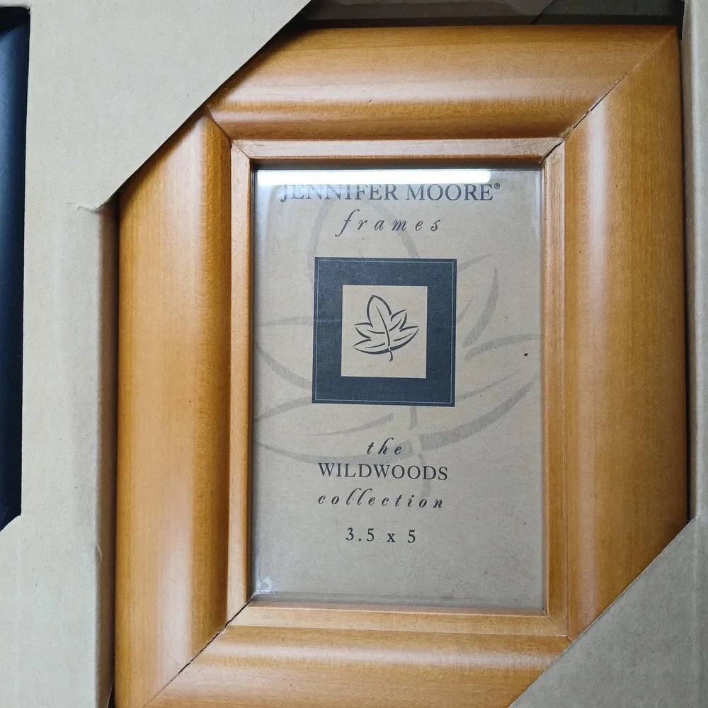 Jennifer Moore Wildwoods Photo Picture Frames Set Of 3 Wood 3.5x5 Convex 1996‎
